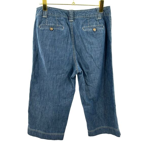 Eddie Bauer Jeans Womens 10 Blue Straight Capri High Rise Zip Fly Medium Wash - Picture 9 of 9